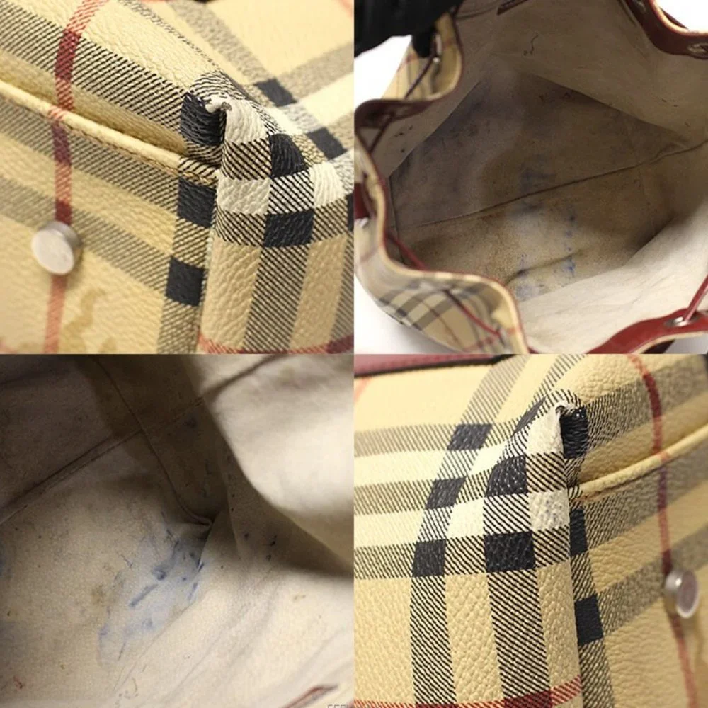 BURBERRY Haymarket Check Drawstring Bucket Shoulder Bag - Picture 13 of 16